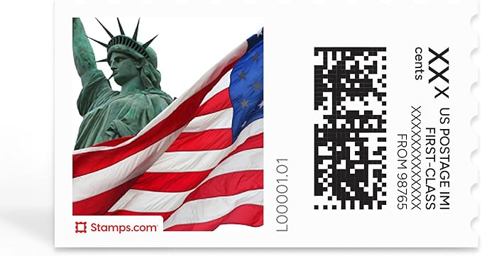 Liberty NetStamps 1200-Pack (50 Sheets) Printable Postage Labels (Stamps.com Subscription Required) - Print Approved Postage - Inkjet & Laser Printers - Business, Personal, Home