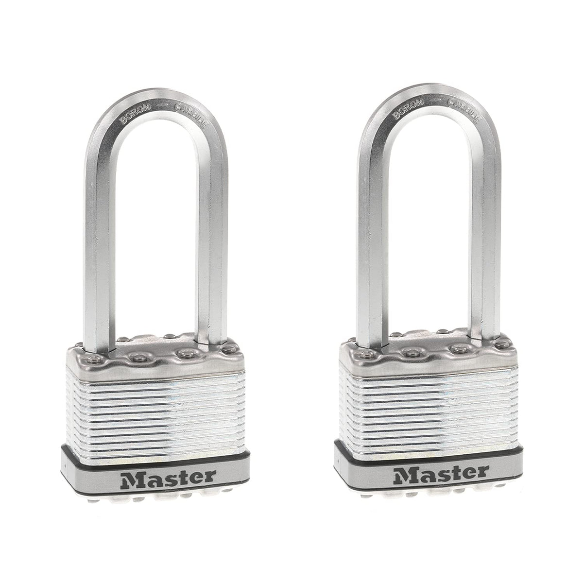 Master Lock M5XTLJ Magnum Heavy Duty Outdoor Padlock with Key, 2 Pack Keyed-Alike