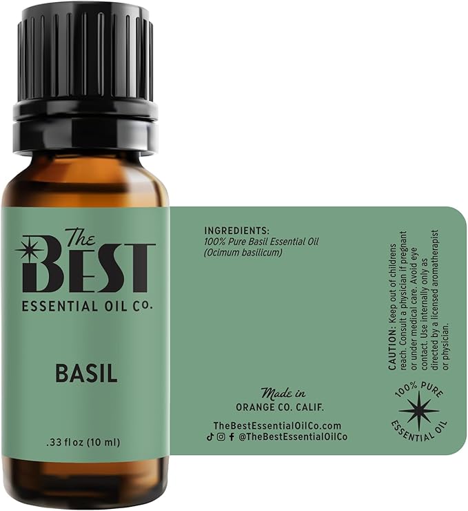 The Best Basil Essential Oil Premium Grade- 100% Pure & Natural for Aromatherapy, Diffuser, Spa, Massage, Air Freshener- 10 ml (.33 fl oz)