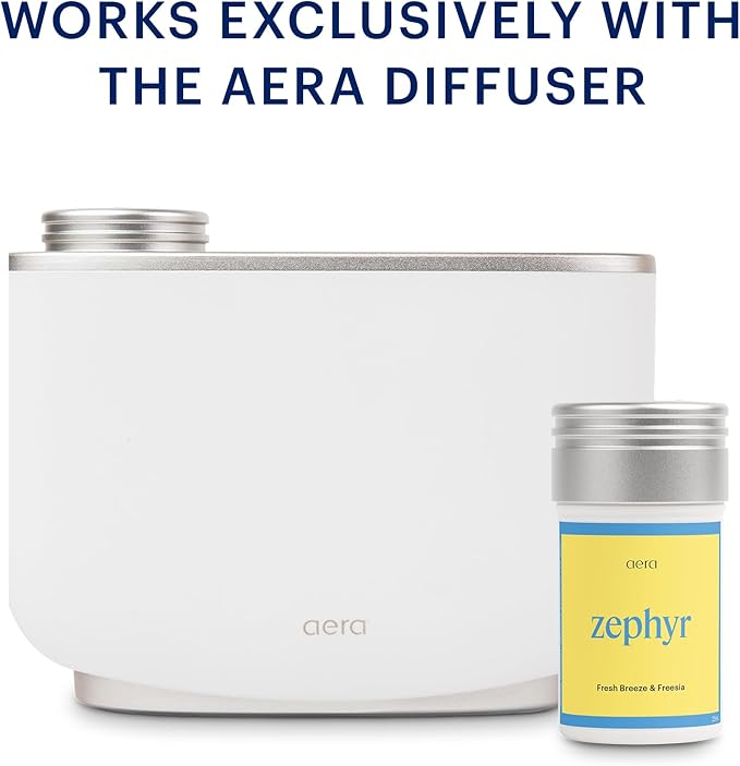 Aera Zephyr - Essential Oil for Home - Simple and Minimal Fragrance - Notes of Lotus Petals, Sandalwood and Lily of The Valley - Scent Refill - Works with The Aera Diffuser