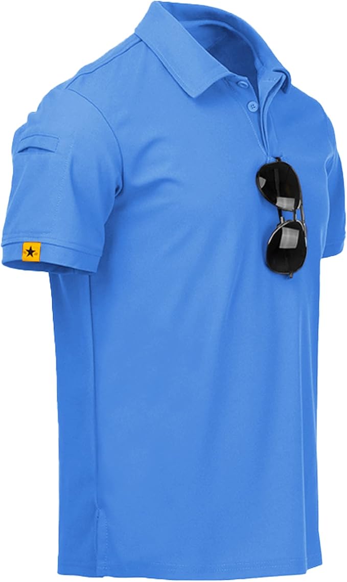 ZITY Mens Polo Shirt Short Sleeve Sports Tactical T-Shirt Athletic Golf Polos Daily Casual Stylish Collared Shirts for Men