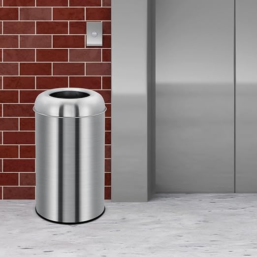 Garvee 18.5 Gallon/70 Liter Open Top Trash Can, Stainless Steel Garbage Can with Removable Inner Bucket, Heavy Duty Commercial Grade Round Waste Container for Kitchen, Home, Office