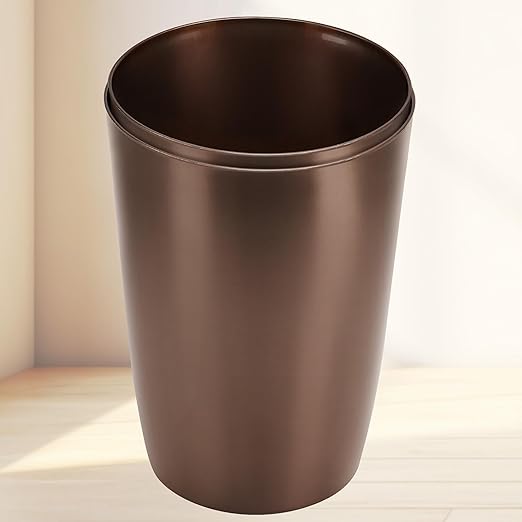 HOLDN’ STORAGE Small Trash Can - Set of 2 Open Top Waste Bin of 1.58 Gallon, Compact Waste Can Perfect for Bathroom, Kitchen, Office, Dorm - Durable Garbage Can - Metallic Brown