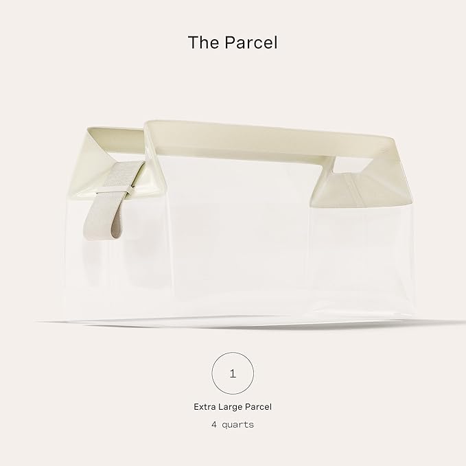Cadence Parcel - Clear Dopp Kit with Magnetic Closure - Durable and Leak-Resistant Travel Toiletry Kit - Modular Design - Hygiene Bag for Travel Essentials - 4 Qt - Pebble