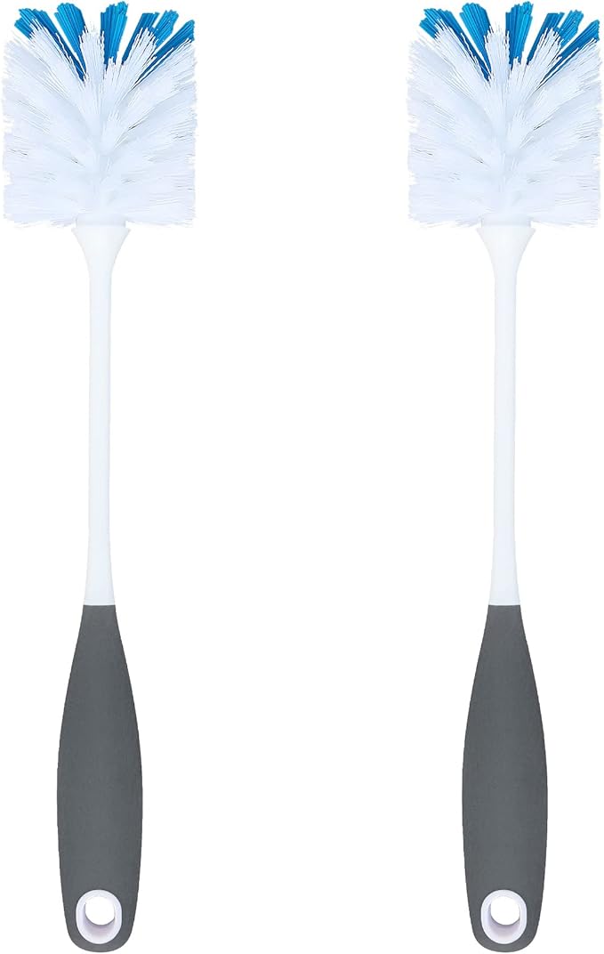 PHYEX 2 Pack Long Handle Bottle Scrubbing Brushes, Bottle Cleaner for Washing Glasswares, Wine Decanter, Hydro Flask Tumbler, Sinks, Food Jars
