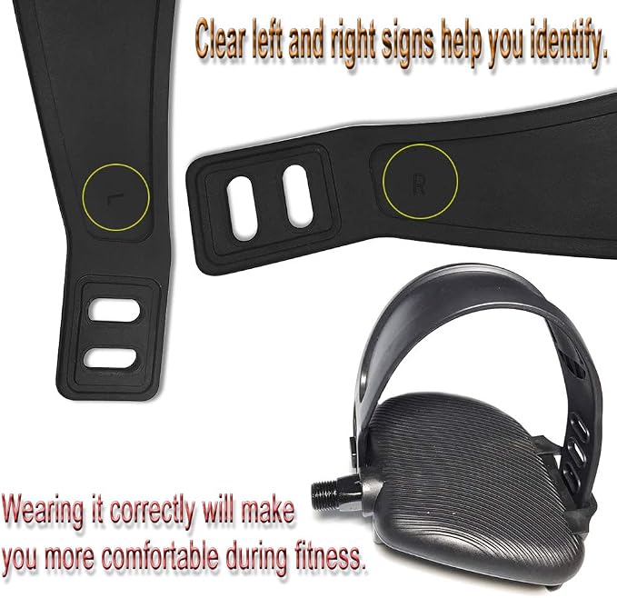 Exercise Bike Pedal Straps, Heavy Duty Adjustable Length Universal Pedal Strap Fits Most Bike Pedals Exercise Bike Bicycle Cycle for Home or Gym