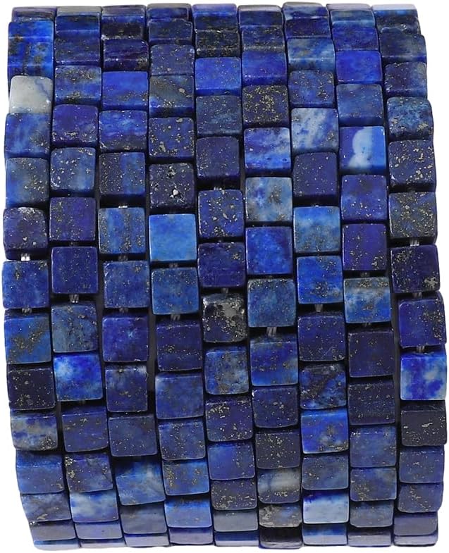 Natural Lapis Lazuli Square Stone Beads 4x4mm 85pcs Cube Loose Semi Gemstone Beads for Jewelry Making Design