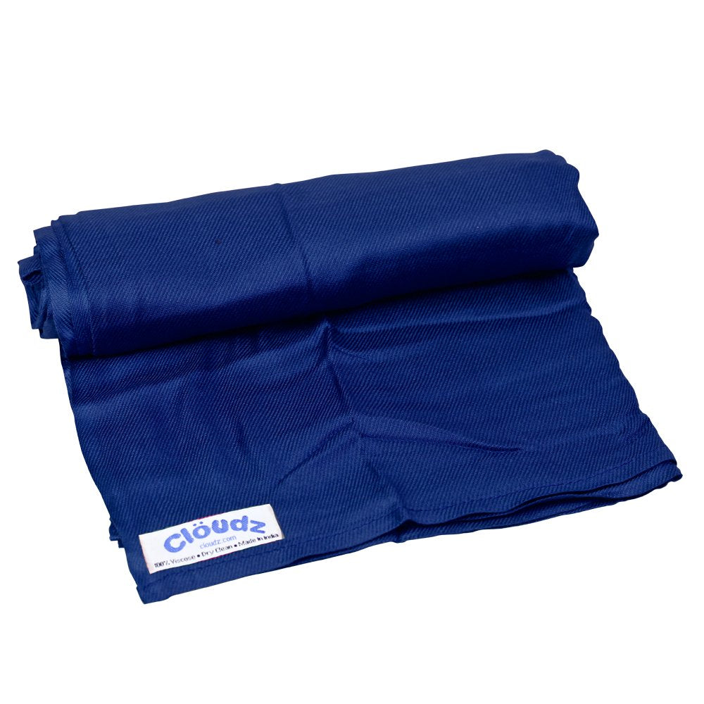 Cloudz Cozy Compact Airplane Travel Blanket for Your Flight, Car, Camping, Home or Comforting Warmth Anywhere! - Navy