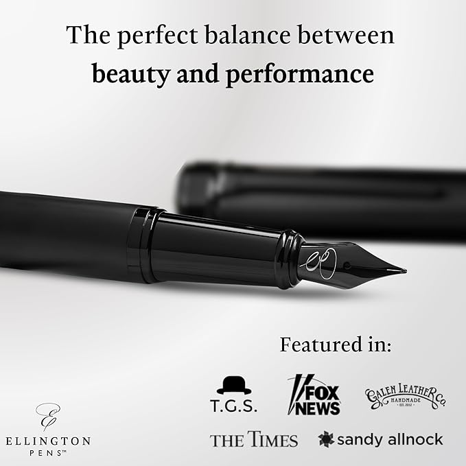 Luxury Fountain Pen Set - Smooth Extra Fine Nib - Includes Refillable Ink Converter, 3 Ink Cartridges, Gift Box - Fountain Pen For Writing - Calligraphy, Journaling, Sketching