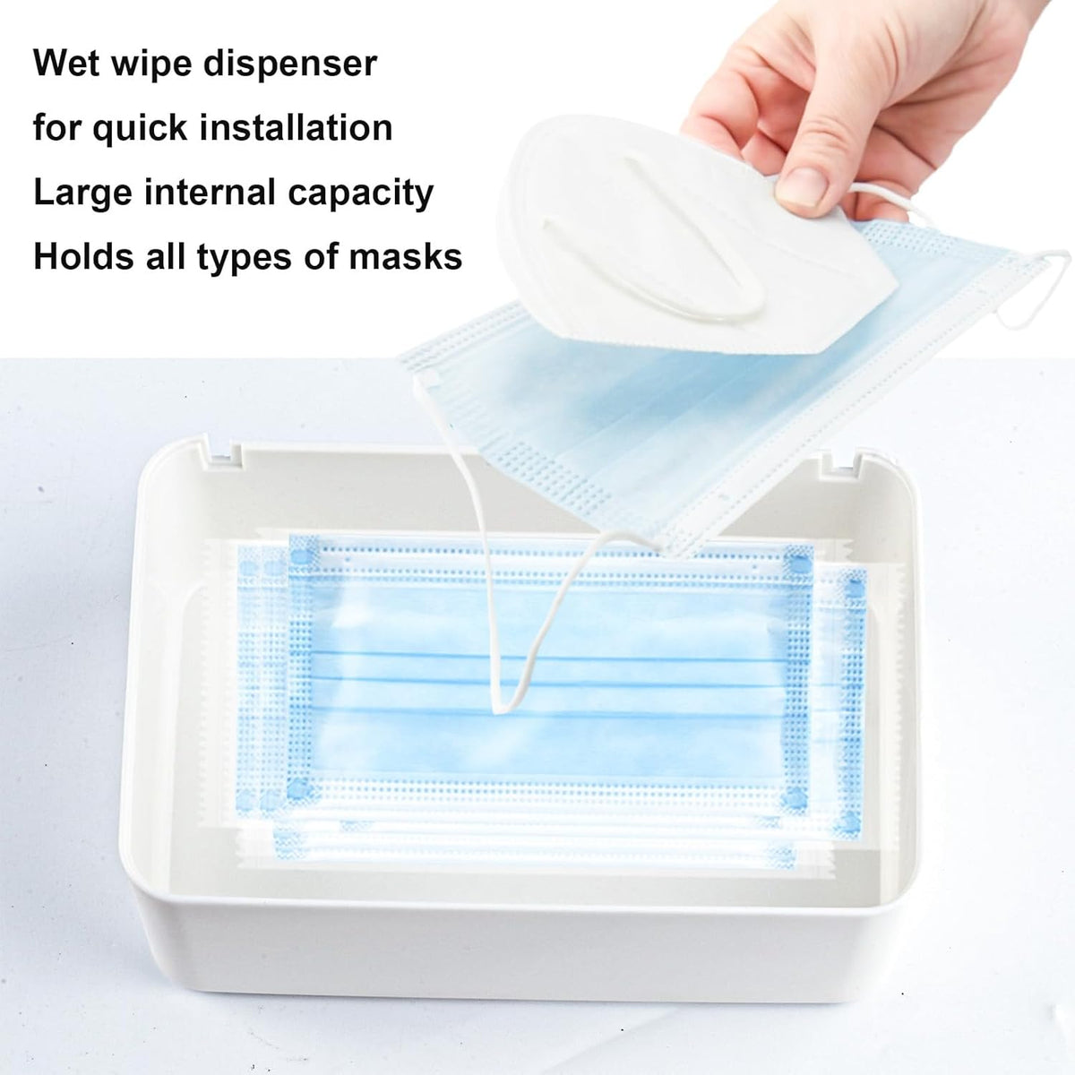 2Pcs Diaper Wipes Dispenser, Refillable Wipe Container, Wipe Container with Sealing Design Lid, Keep Wipes Fresh,Wet Wipes Cases (Black and Black)