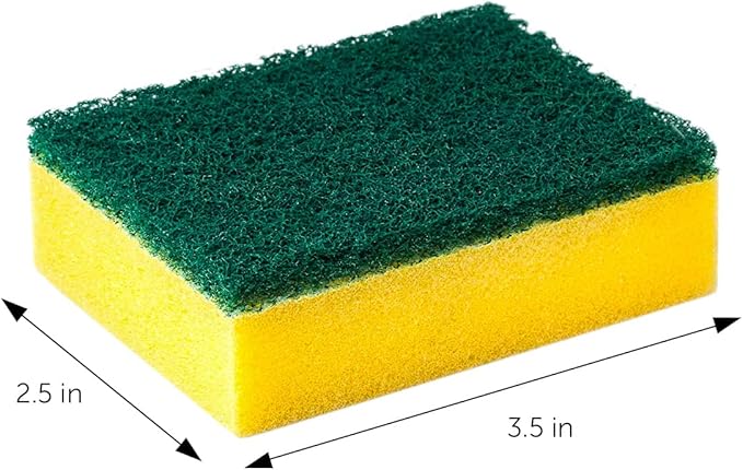 DecorRack 40 Count Non-Scratch Cleaning Scrub Sponges, Dual-Sided Heavy Duty Kitchen Sponges for Dishes, Cleaning Household, Bathroom, Car Wash - Multicolor (Pack of 40)