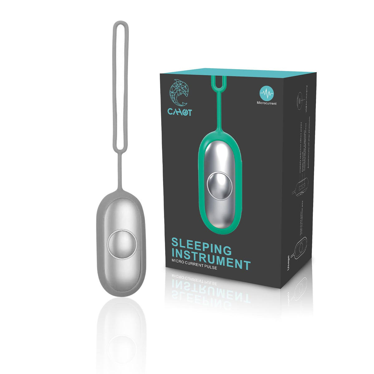 Cahot Sleep Aid Device, Micro-Current Sleep Instrument Device, Portable Rechargeable Sleep aid Improve Deep Sleep (Silver)