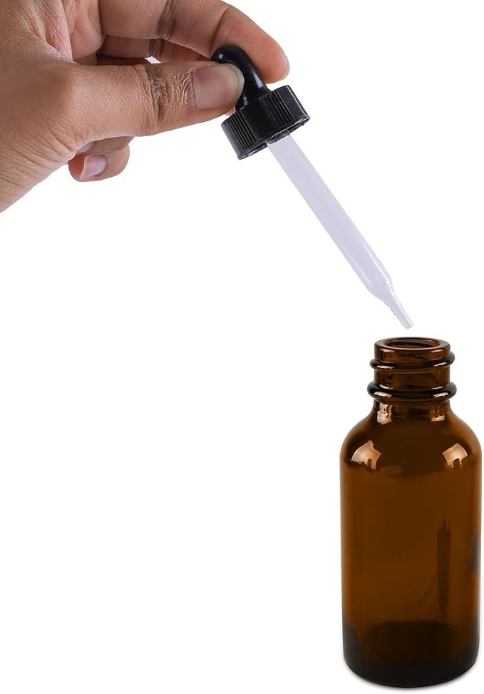 Super Z Outlet 1oz Glass Bottles with Glass Eye Dropper Dispenser for Essential Oils, Kitchen Tools, Chemistry Lab Chemicals, Colognes & Perfumes (6 Pack) (Cobalt Blue) (Brown)