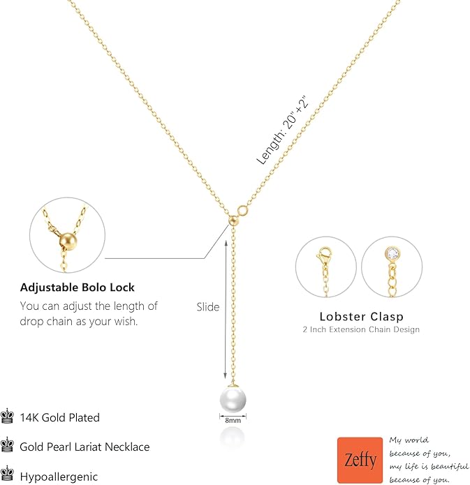 Zeffy Gold Pearl Necklace for Women, Dainty 14K Gold/Silve Plated Layered Pearl Choker Pearl Earrings Pearl Bracelets Wedding Trendy Gold Jewelry Set for Women Gifts
