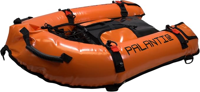 Palantic Scuba Diving Inflatable Gangway Float Boat with Dive Flag & Air Pump, Orange