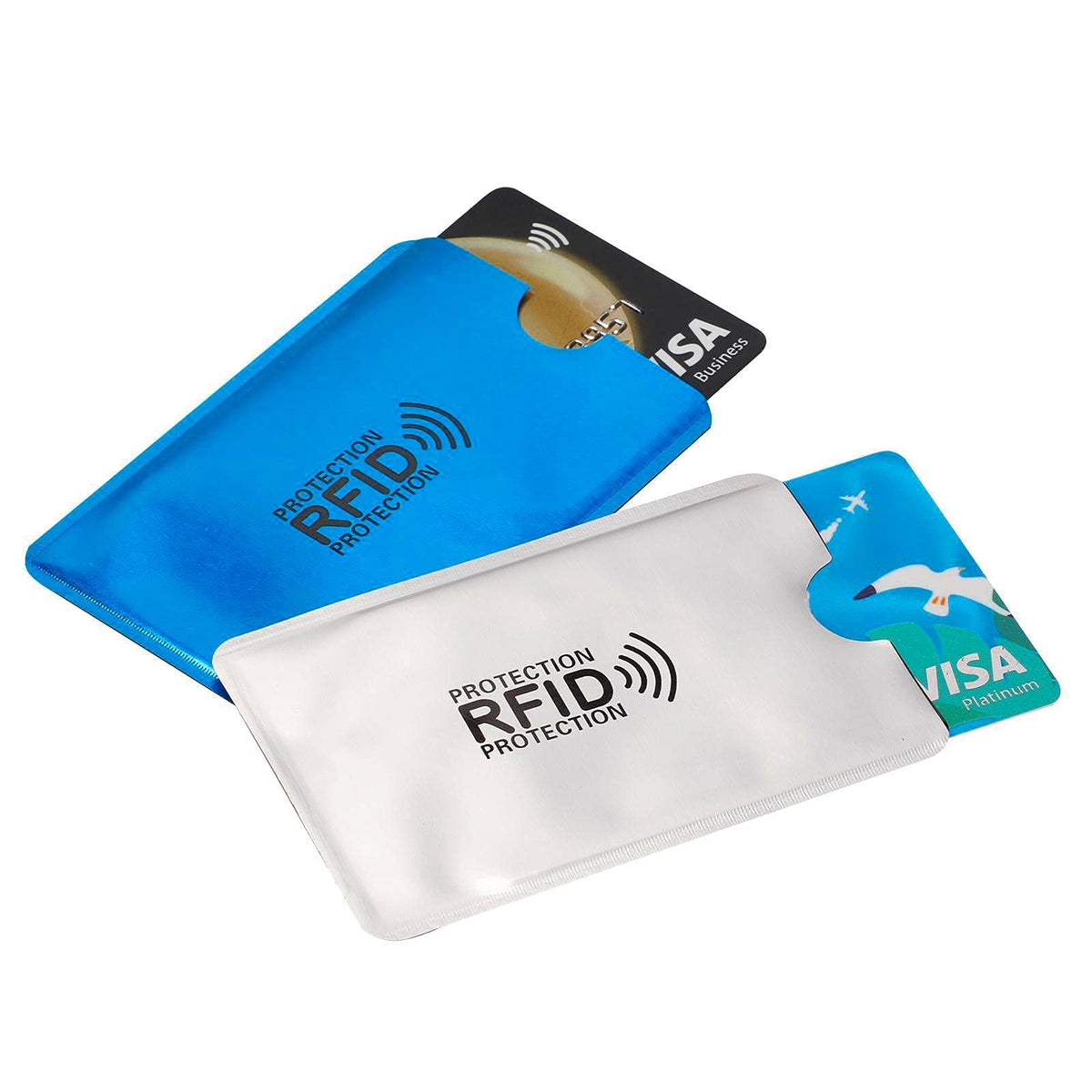 Luumxai 16 RFID Blocking Sleeves Set (10 Credit Card Holders & 4 Passport Protectors) Identity Theft Protection Secure Sleeves Set.Waterproof aluminum foil slim Design easily into your Wallet