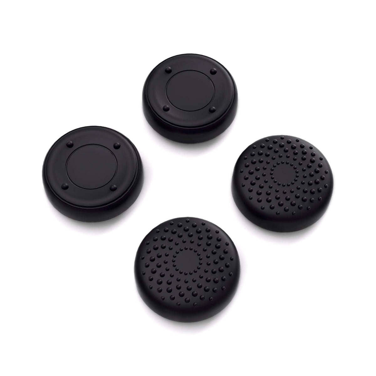 PlayVital Black Thumbsticks Grips Caps for ROG Ally, Accessories Silicone Thumb Grips Joystick Caps for ROG Ally - Raised Dots & Studded Design