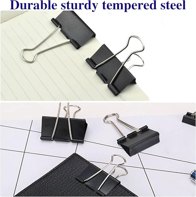 Large Binder Clips 2 Inch (72 Pack), Extra Large Binder Clips Big Paper Clamps Giant Clips for Office and Home Supplies, Black