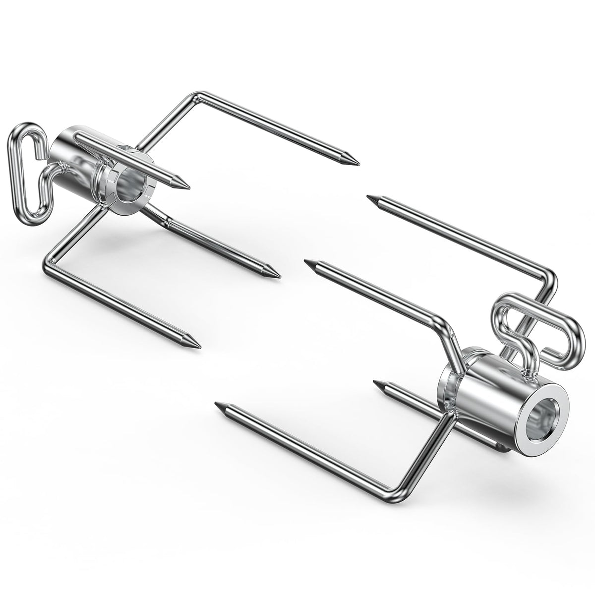 Onlyfire 6002 Rotisserie Meat Forks(1-Pair) for Grills-Fits 1/2-Inch hexagon & 3/8-Inch and 5/16-Inch square Spit Rods