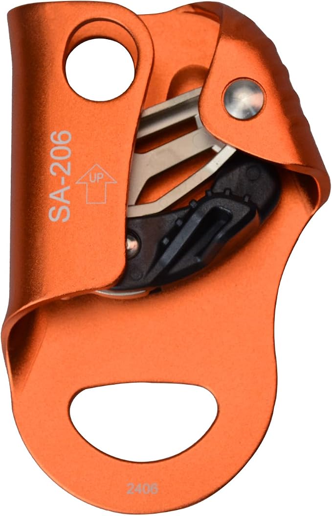 CE Chest Ascender, 100kgs Strong Climbing Rappelling Gear Equipment for Rock Climbing, Tree Arborist, Climbing Rescue Caving, Mountaineering, 8~13MM Rope, 4kN, Orange