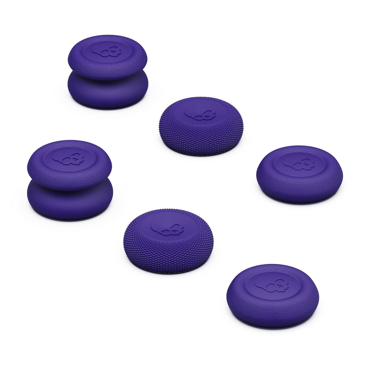 Skull & Co. Skin, CQC and FPS Thumb Grip Set Joystick Cap Analog Stick Cap for Nintendo Switch Pro Controller & PS4 / Slim/Pro Controller- Galactic Purple, 3Pairs(6pcs)