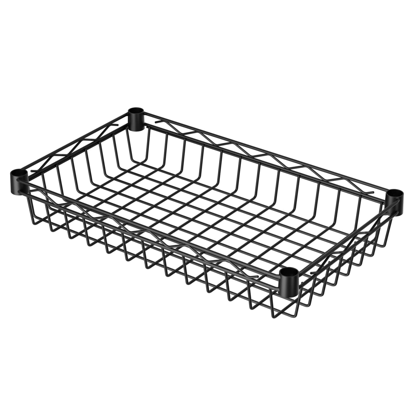 SINGAYE 6 Tier Basket Shelf Wire Shelving Unit Adjustable Storage Shelves Big Basket Rack for Garage Kitchen Office Pantry Corner 17" Dx12 Wx63 H Black