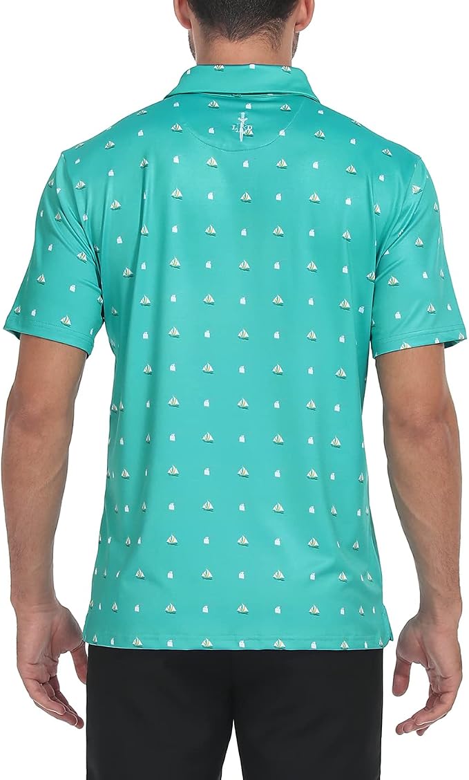 LRD Golf Shirts for Men UPF 50 Moisture Wicking Short Sleeve Polo Shirt