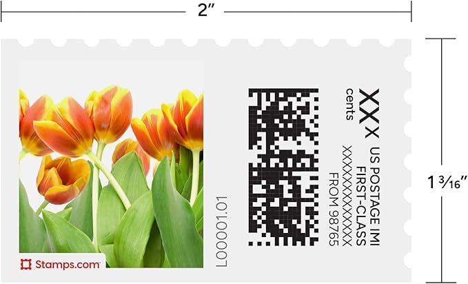 Spring Blossoms NetStamps 120-Pack (5 Sheets) Printable Postage Labels (Stamps.com Subscription Required) - Print Approved Postage - Inkjet & Laser Printers - Business, Personal, Home