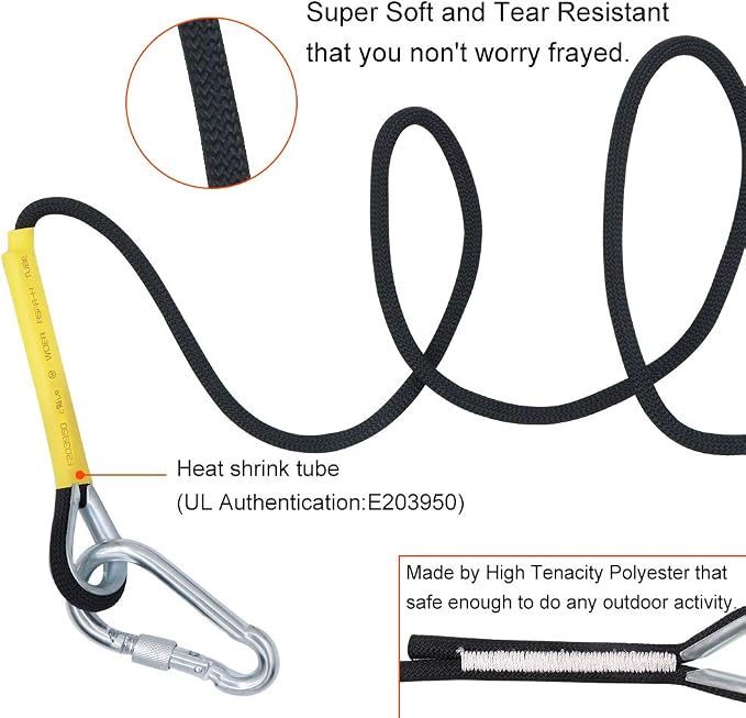 X XBEN Outdoor Climbing Rope 10M(32ft) 20M(64ft) 30M(96ft) 50M(160ft) 70M(230ft) 152M(500FT) 352M(1000FT) Static Rock Climbing Rope for Escape Rope Ice Climbing Equipment Fire Rescue Parachute