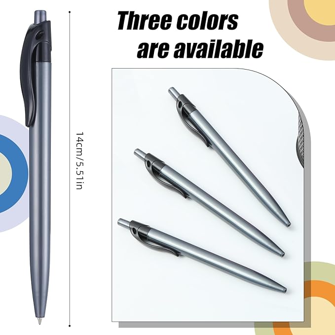 Retractable Black Ballpoint Pen for Smooth Writing 1.0mm Medium Pack of 100, Click pens with Comfort grip, Idea for Journaling, Planner, Note Taking Office School Supplies