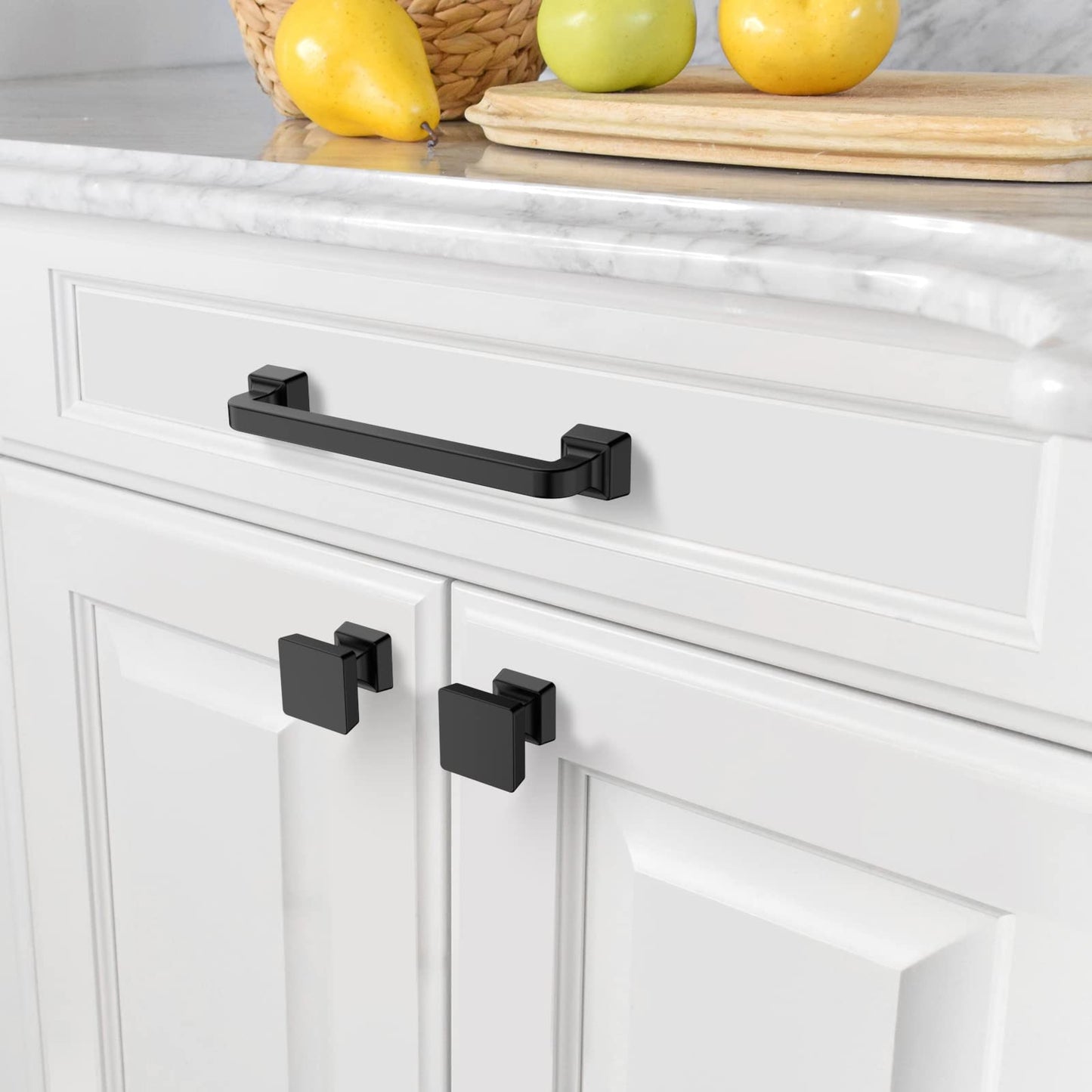 Amerdeco 10 Pack Matte Black Cabinet Knobs 1.2 Inch(30mm) Single Hole Cabinet Handles Dresser Knobs Drawer Knobs and Pulls for Bathroom Cabinets ZH0008