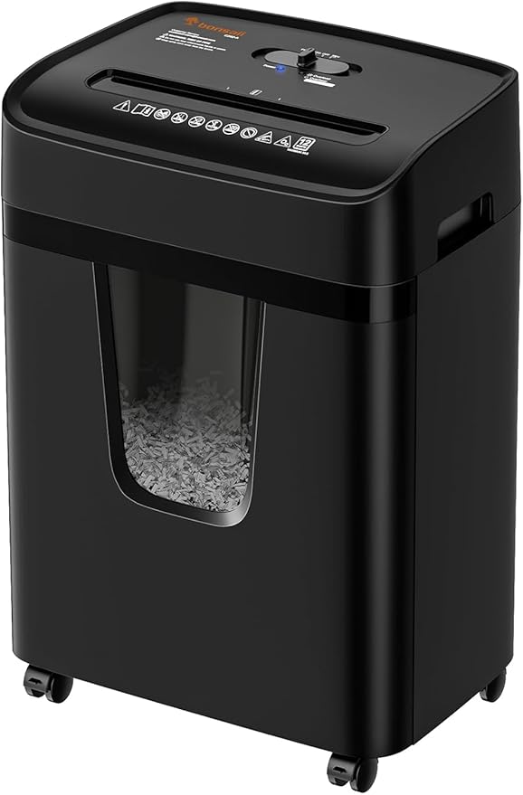 Bonsaii Paper Shredder for Home Office, 12-Sheet Heavy Duty Cross Cut Shredders for Home with 5.5 Gal Pullout Bin, Paper Shredding Machine for Document/CD/Credit Card,P-4 Security(C282-A New Version)