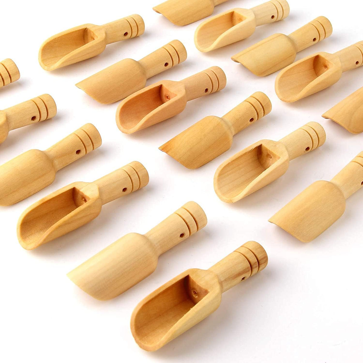 12pcs Mini Wooden Spoons，Mini Bamboo Spoons for Bath Salts, tea scoop, Washing Powder spoon，wooden candy spoon