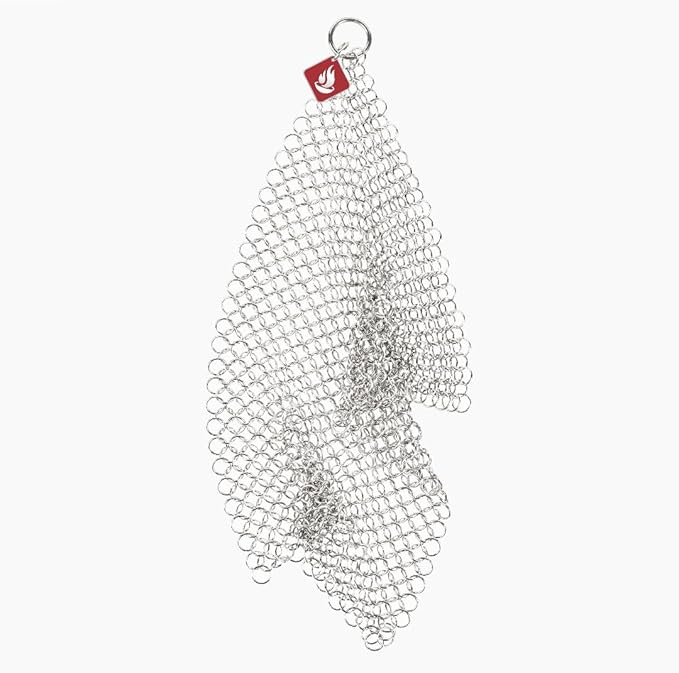 Knapp Made Chainmail Dishcloth 7”x5” - Replace Your Dirty Sponge - All Purpose Kitchenware, Pots & Pans Cleaner - Lasts a Lifetime