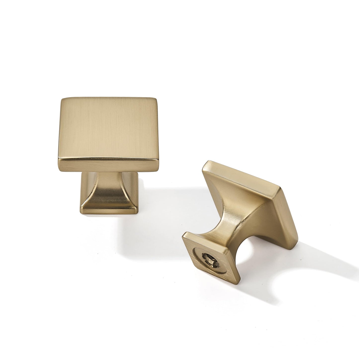 khtumeware Champagne Bronze Cabinet Knobs 10 Pack Satin Brass Drawer Knobs Square Knobs for Cabinets and Drawers Cabinet Hardware Kitchen Cabinet Knobs