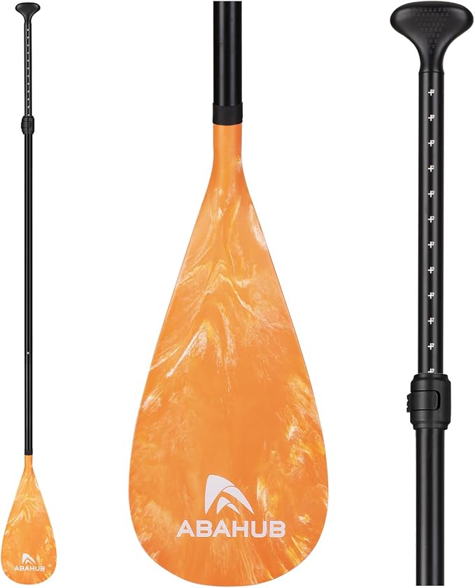 Abahub 3-Piece Stand up Paddles, Lightweight Paddleboard Paddle Oars for Paddleboard, Adjustable Aluminum Alloy Shaft 68" - 84"