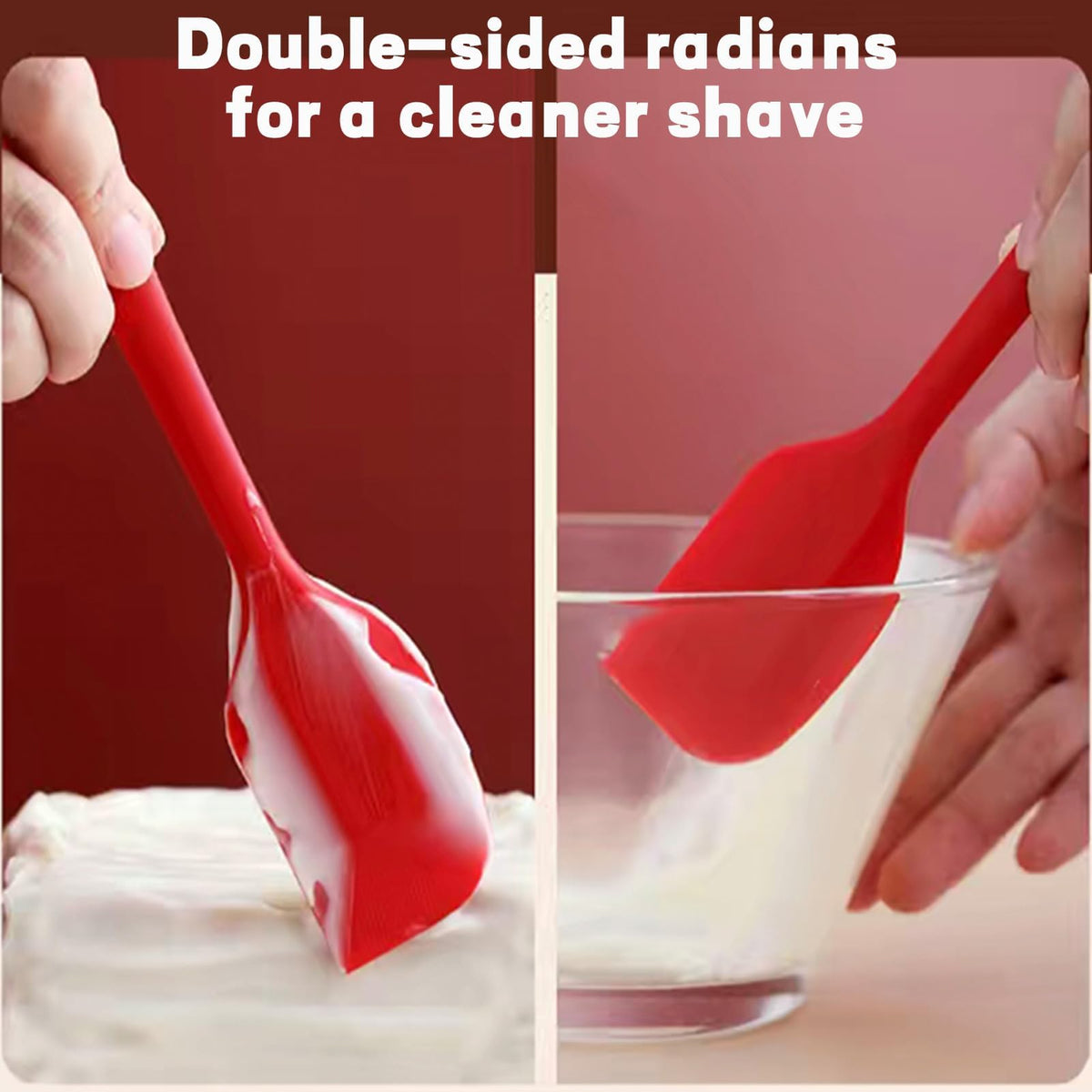 8 Pieces Silicone Spatulas, 8.3 inch Small Spatulas Non-stick Heat-Resistant Non-stick with Stainless Steel Core For Cake Cream Cooking Gadget (Red)