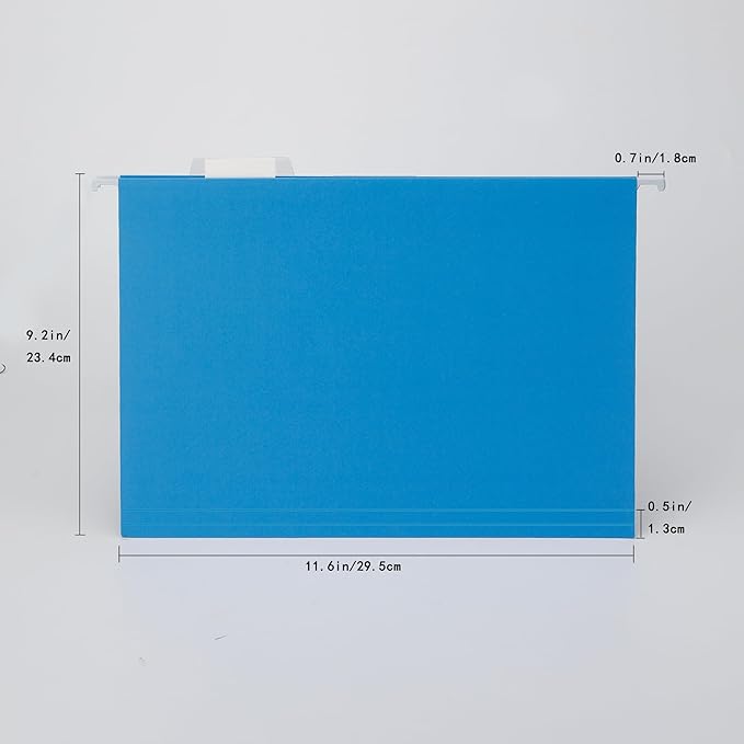 Blue Hanging File Folders,50 Packs Reinforced Hang Folders,Designed for Home and Office Color Coded File Organization, Letter Size