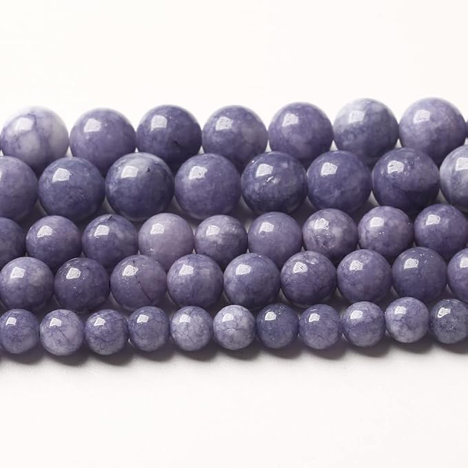 6mm 60pcs Natural Purple Angelite Stone Beads Lavender Gemstone Round Loose Beads for Jewelry Making DIY Bracelet Necklace Earrings