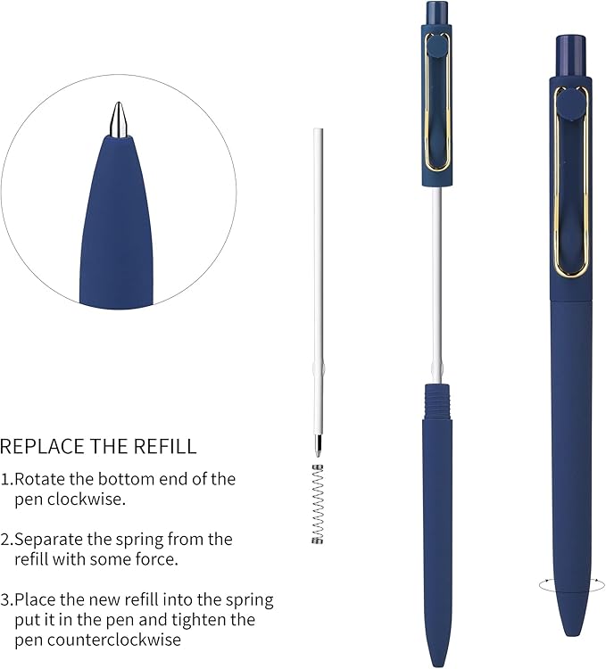 WY WENYUAN Writing Pens, Fine Point Smooth, Personalized Ballpoint Pens Bulk, Flair Teacher Pens, Black Ink 1.0 mm Journaling Pen, Aesthetic Gift School Office Supplies for Note Taking