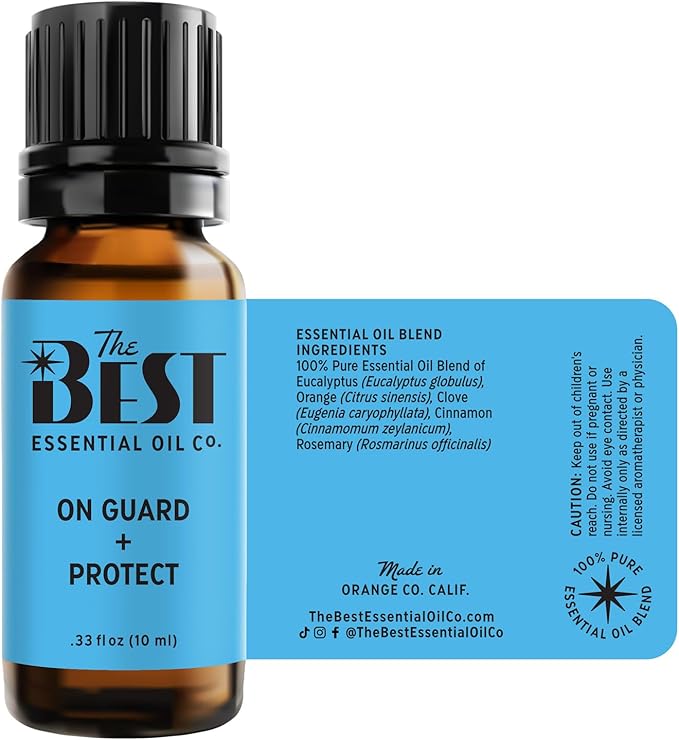 The Best On Guard + Protect Essential Oil Blend- Premium Grade- 100% Pure & Natural for Aromatherapy, Diffuser, Spa, Massage, Air Freshener- 10 ml (.33 fl oz)