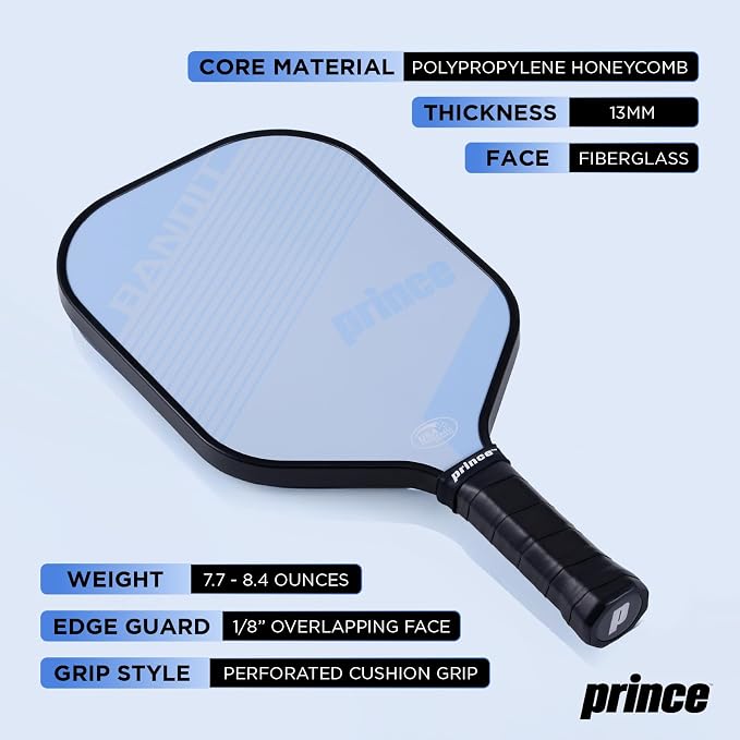 Prince - Pickleball Set for 6 Players with Paddles, Precision Engineered Pickleball Balls with 40 Holes Pattern, Ideal for Sports Enthusiasts