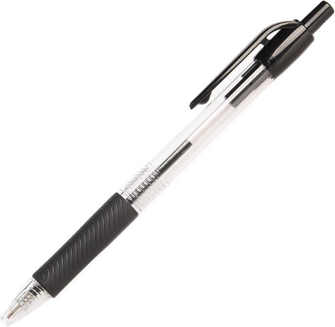 Simply Genius Bulk Retractable Black Pens, 200-Pack - Black Ink, Medium Ballpoint - Smooth-Writing Pens with Comfortable Grip - Journaling & Note-Taking