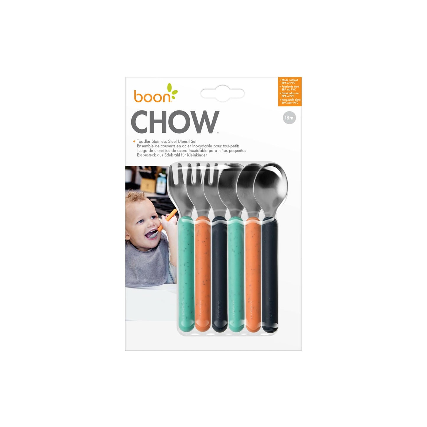 Boon Chow Silicone Plate Set - 3 Unbreakable Divided Toddler Plates - Baby Plates for 6 Months and Up - Baby Led Weaning Supplies - Mint Multicolor