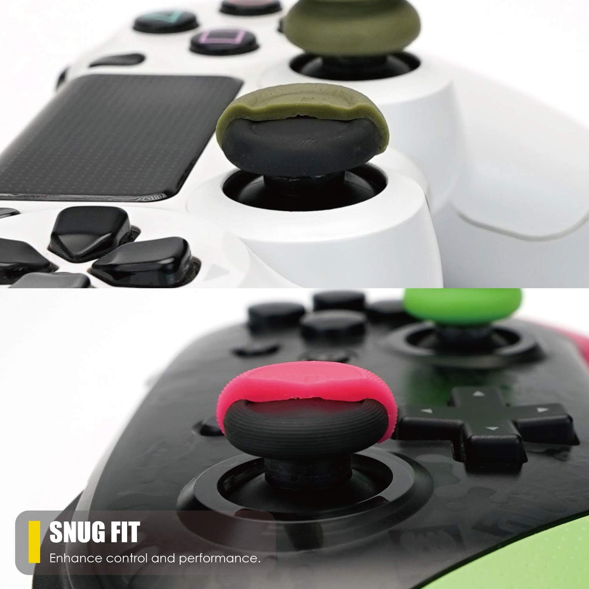 Skull & Co. Skin, CQC and FPS Thumb Grip Set Joystick Cap Analog Stick Cap for Nintendo Switch Pro Controller & PS4 / Slim/Pro Controller- Galactic Purple, 3Pairs(6pcs)