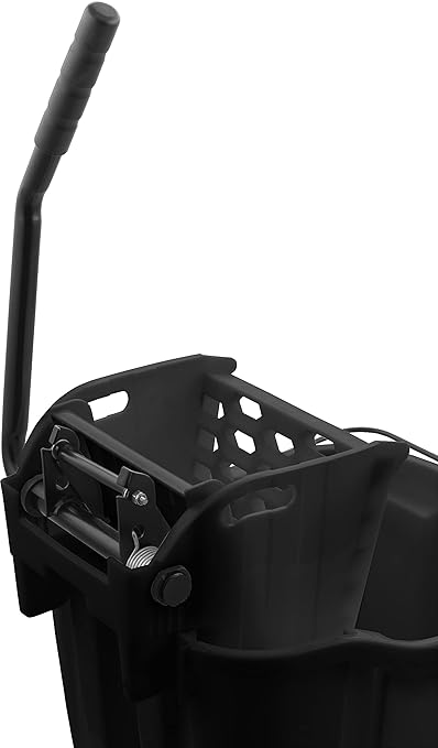 Carlisle FoodService Products Omnifit Mop Bucket with Side Press Wringer for Floor Cleaning, Kitchens, Restaurants, Office, And Janitorial Use, Polypropylene (Pp), 35 Quarts, Black