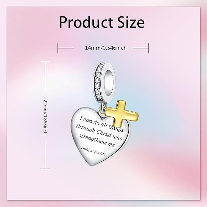 Birthday Fashion Love Heart Dangle Charm 925 Sterling Silver Charms fits Bracelets and Necklace Pendant Bead Charms Jewelry Present for Women Family Friends