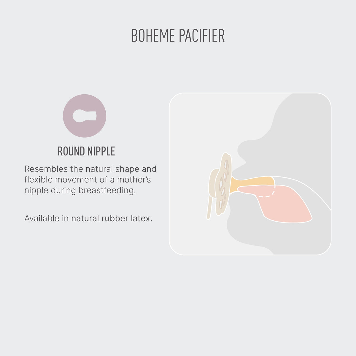BIBS Pacifiers - Boheme Collection | BPA-Free Baby Pacifier | Made in Denmark | Set of 2 Blossom/Dusky Lilac Color Premium Soothers | Size 0-6 Months