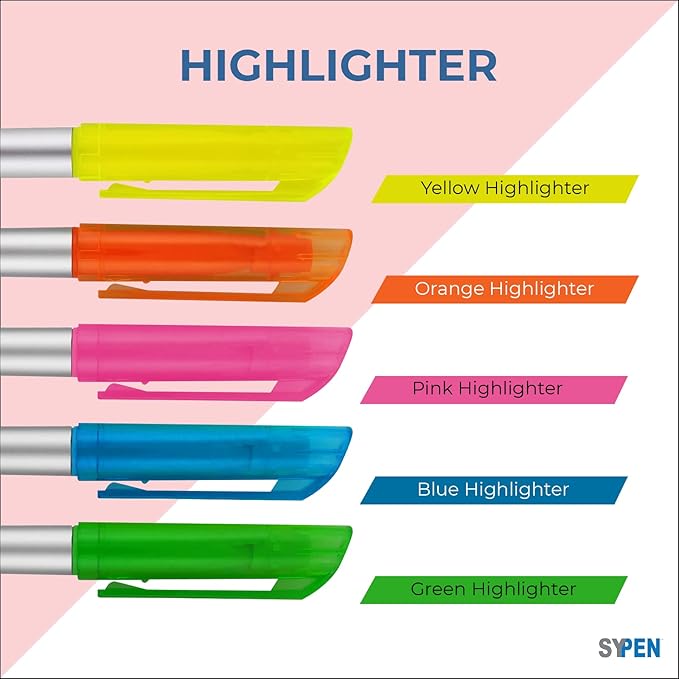 Personalized Pens with Highlighter and Stylus -250 Pack Bulk-Free Imprint - 3 In Highlighter, Ballpoint Pen, and Stylus Combo- add Custom Business Name, Logo or Gift Message- Yellow