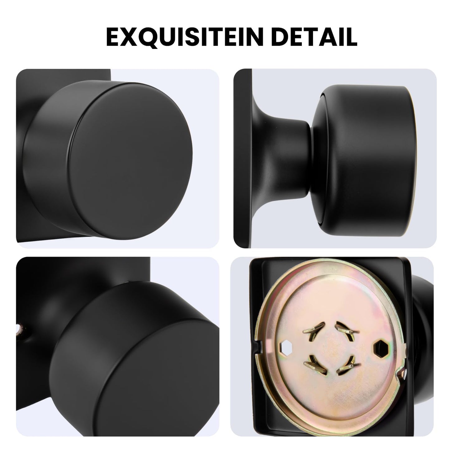 Goldenwarm Matte Black Dummy Door Knobs No-Function, Single-Side Black Door Knobs for Handle, Closet Door Knob Pull/Handle Function for Pantry/French Doors 3 Pack